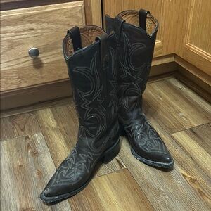 Source Unknown Brown Cowboy Boots with Classic Western Stitching